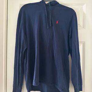 Hoodie long sleeves by Ralph Lauren Men's Dark Blue with Red Logo